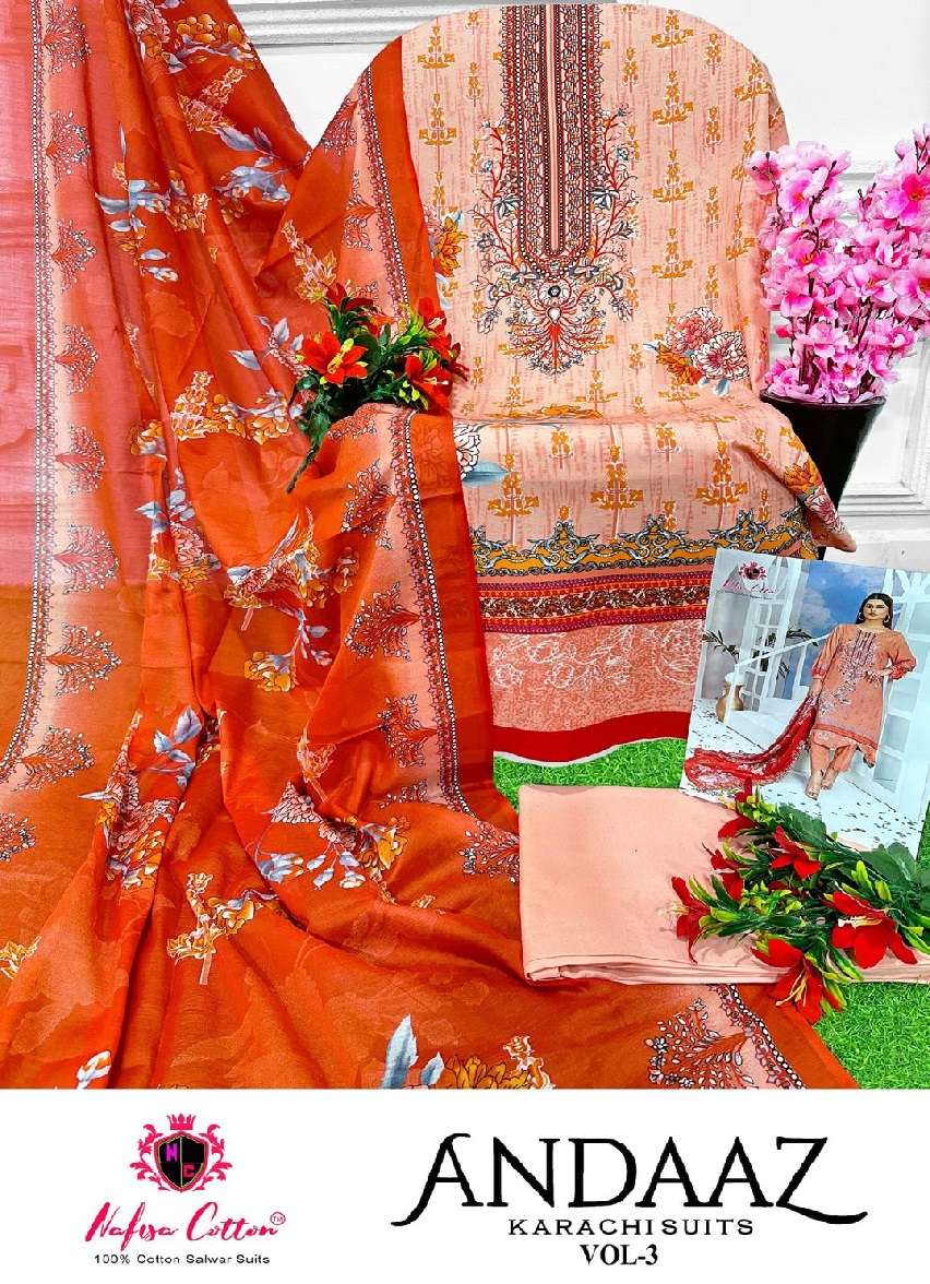  ANDAAZ KARACHI SUITS VOL 03 BY NAFISHA COTTON